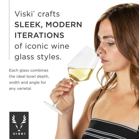 Faceted Crystal Wine Glasses by Viski®