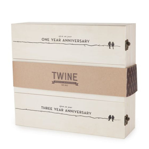 Newlywed's Anniversary Wooden Wine Box by Twine®