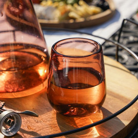 Rosado Recycled Stemless Wine Glass Set by Twine Living