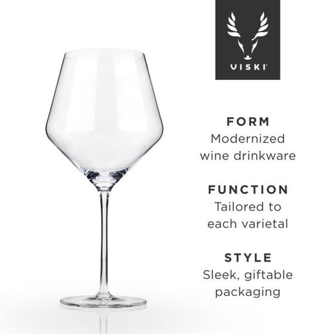 Angled Crystal Burgundy Glasses by Viski®