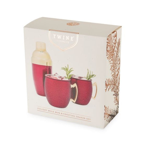 Red Mule Mug & Cocktail Shaker Gift Set by Twine Living® (Set of 3)