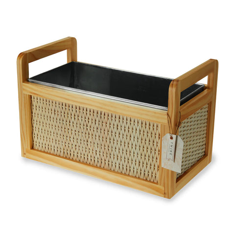 Rattan & Wood Beverage Tub by Twine®