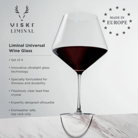 Reserve Liminal Ultralight Burgundy Glasses by Viski® (Set of 4)