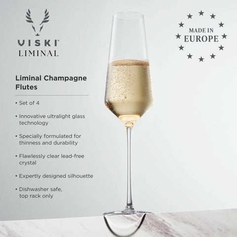Reserve Liminal Ultralight Champagne Flutes by Viski® (Set of 4)