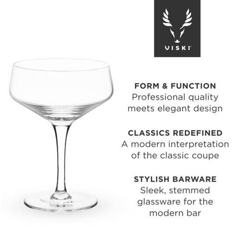 Angled Crystal Coupe Glasses by Viski®