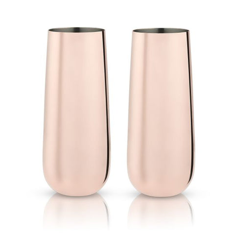 Copper Stemless Champagne Flutes by Viski®