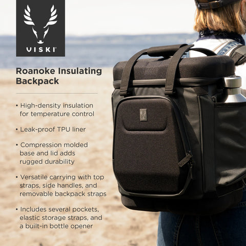 Insulated Black Cooler Backpack by Viski®