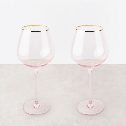 Rose Crystal Red Wine Glass by Twine Living® (Set of 2)