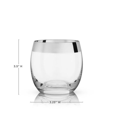 Chrome Rim Crystal Tumblers by Viski®