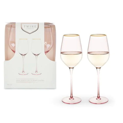 Rose Crystal White Wine Glass by Twine Living® (Set of 2)