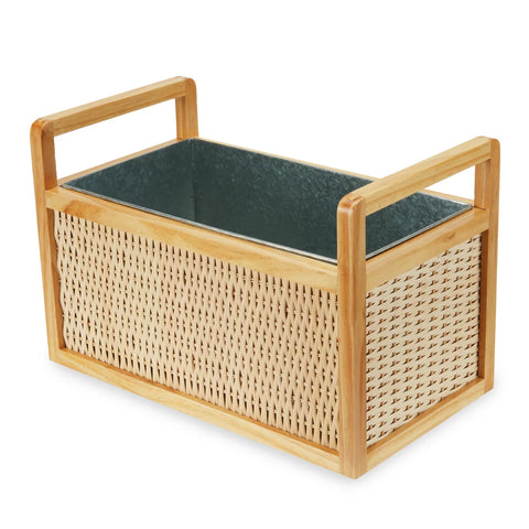 Rattan & Wood Beverage Tub by Twine®