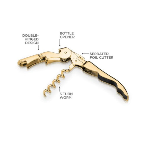 Gold Signature Double Hinged Corkscrew by Viski®