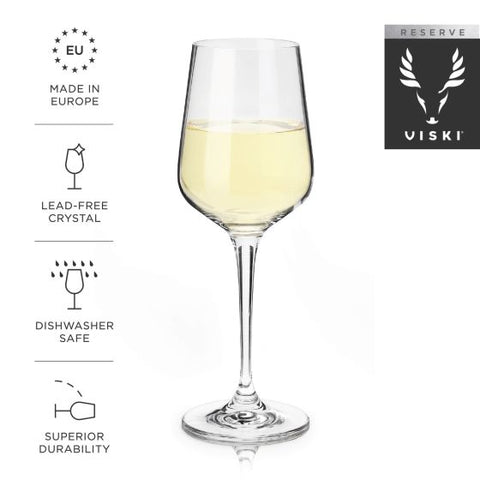 Reserve European Crystal Chardonnay Glasses by Viski®