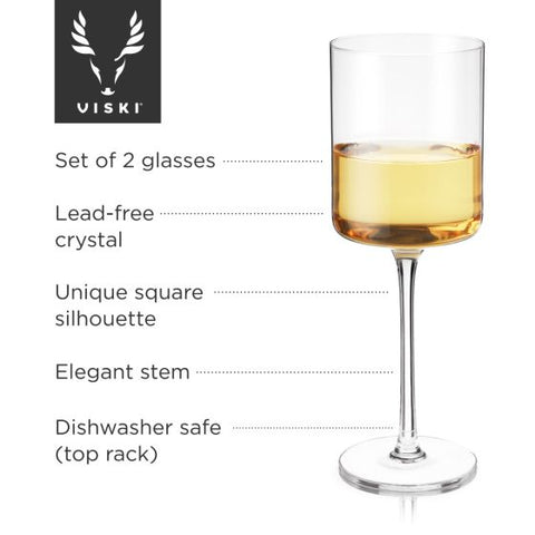 Laurel White Wine Glasses by Viski