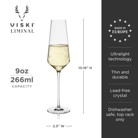 Reserve Liminal Ultralight Champagne Flutes by Viski® (Set of 4)