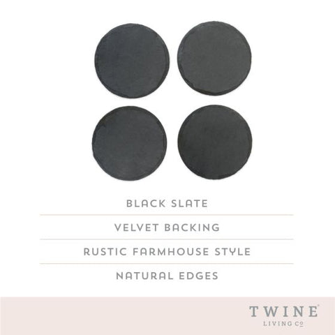 Circle Slate Coasters by Twine®