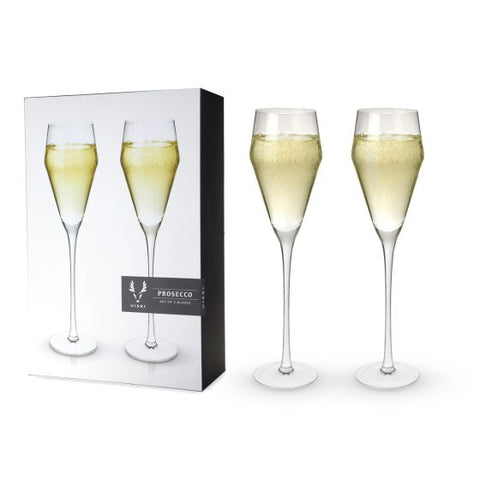 Angled Crystal Prosecco Glasses by Viski®