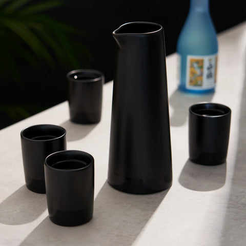 5-Piece Stoneware Sake Set by Viski®