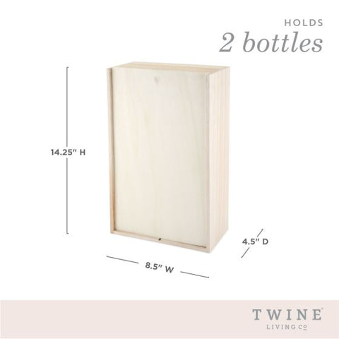 2-Bottle Paulownia Wood Wine Box by Twine®