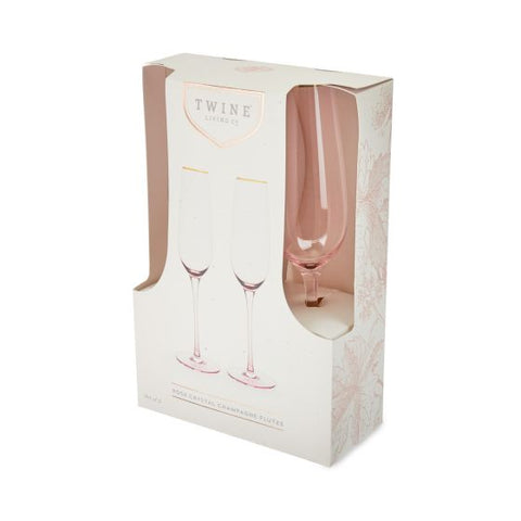 Rose Crystal Champagne Flute by Twine Living® (Set of 2)