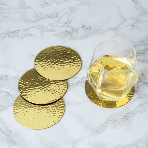 Hammered Brass Coasters by Viski®