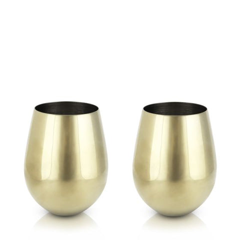 Gold Stemless Wine Glasses by Viski®