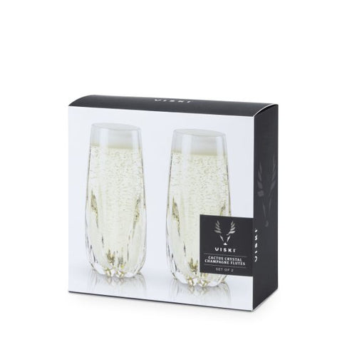 Cactus Crystal Stemless Champagne Flutes by Viski®