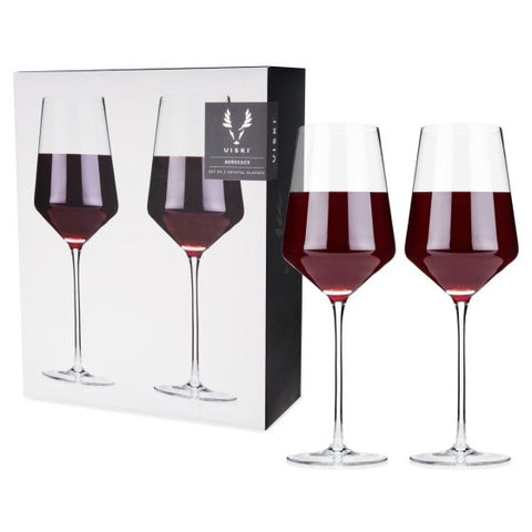 Angled Crystal Bordeaux Glasses by Viski®