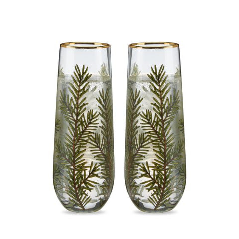 Woodland Stemless Champagne Flute by Twine Living® (Set of 2)