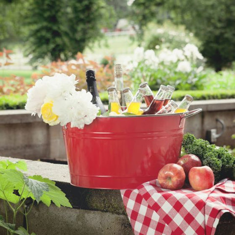 Big Red Galvanized Metal Tub by Twine®