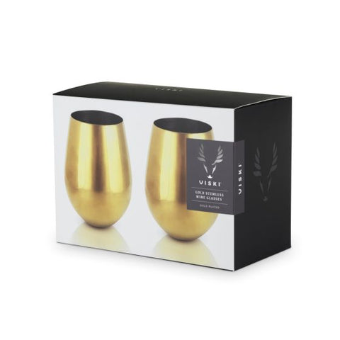 Gold Stemless Wine Glasses by Viski®