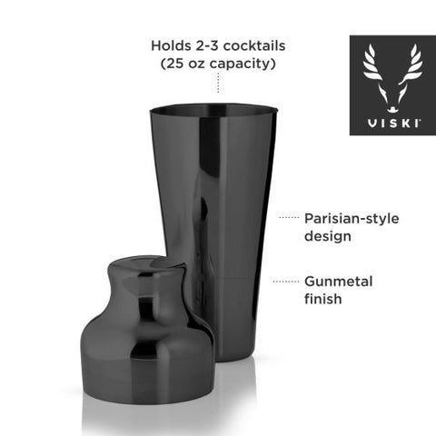 Gunmetal Parisian Cocktail Shaker by Viski®