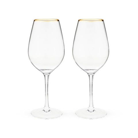 Gilded Stemmed Wine Glass Set by Twine