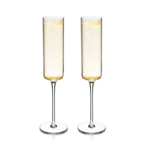 Laurel Champagne Flutes by Viski