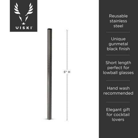 Gunmetal Lowball Straws by Viski