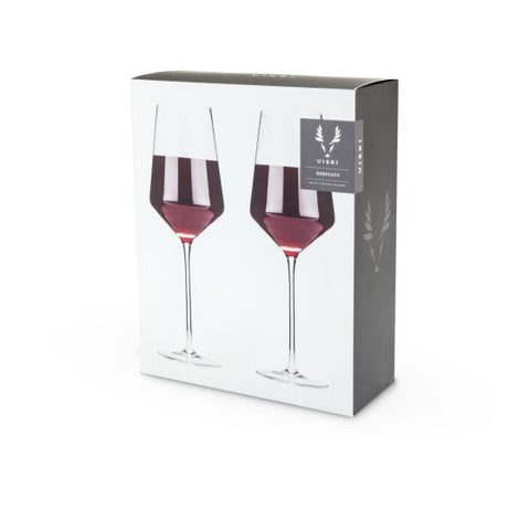 Angled Crystal Bordeaux Glasses by Viski®