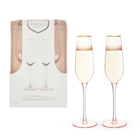 Rose Crystal Champagne Flute by Twine Living® (Set of 2)