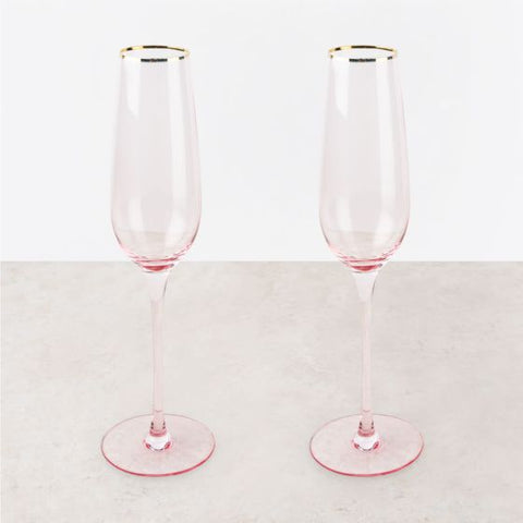 Rose Crystal Champagne Flute by Twine Living® (Set of 2)