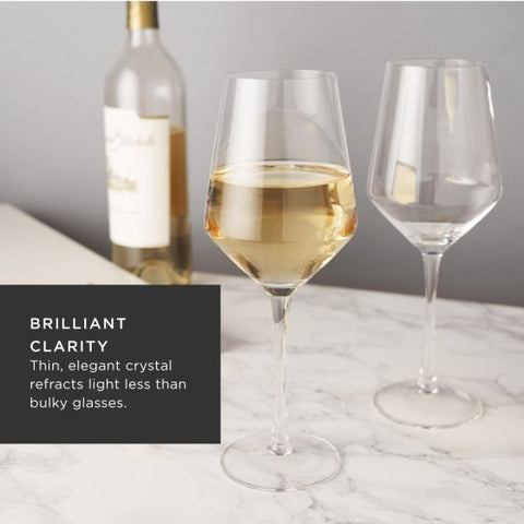 Angled Crystal Chardonnay Glasses by Viski®