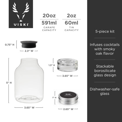 5 Piece Stacking Smoked Cocktail Kit by Viski®