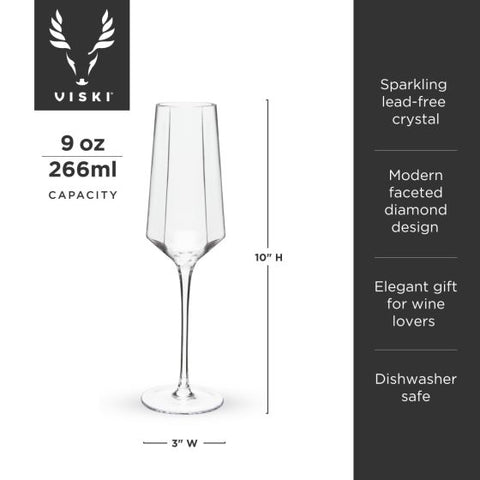 Seneca Stemmed Champagne Flute by Viski