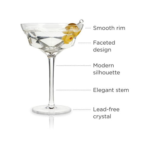 Faceted Martini Glasses by Viski